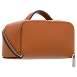 Back product shot of the Oroton Muse Small Beauty Case in Cognac and Saffiano And Smooth Leather for Women