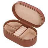 Internal product shot of the Oroton Margot Large Jewellery Case in Whiskey and Pebble Leather for Women