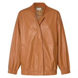 Oroton Leather Bomber in Tan and 100% Leather for Women