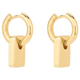 Oroton Lottie Charm Hoops in Gold and Brass Base With 18CT Gold Plating for Women