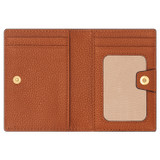 Internal product shot of the Oroton Lilly 4 Credit Card Fold Wallet in Cognac and Pebble leather for Women
