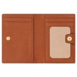 Internal product shot of the Oroton Lilly 4 Credit Card Fold Wallet in Cognac and Pebble leather for Women