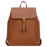 Front product shot of the Oroton Margot Large Backpack in Whiskey and Pebble Leather for Women