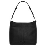 Front product shot of the Oroton Tessa Hobo in Black/Silver and Pebble Leather for Women