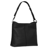 Back product shot of the Oroton Tessa Hobo in Black/Silver and Pebble Leather for Women