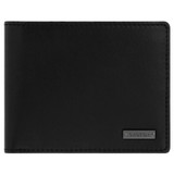 Front product shot of the Oroton Otto Veg 8 Credit Card Wallet in Black and Vegetable Leather for Men