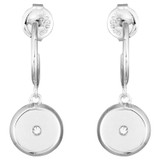 Oroton Fawne Circle Mini Hoops in Silver/Clear and Brass Base With Sterling Silver plating/Cubic Zirconia for Women