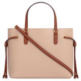 Front product shot of the Oroton Harriet Mini Tote in Praline and Saffiano Leather With Smooth Leather Trim for Women