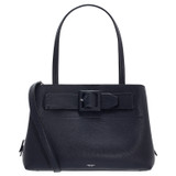 Front product shot of the Oroton Avery Three Pocket Day Bag in Denim Blue and Soft Pebble Leather for Women