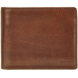 Front product shot of the Oroton Katoomba 12 Credit Card Wallet in Whiskey and Vegetable Tanned Leather for Men