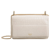 Front product shot of the Oroton Forte Micro Clutch in Cream and Croc Emboss Leather for Women
