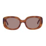 Front product shot of the Oroton Haylen Sunglasses in Amber Tort and Acetate for Women