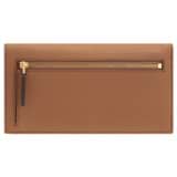Back product shot of the Oroton Dylan Soft Fold Wallet in Tan and Pebble Leather for Women