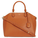 Front product shot of the Oroton Inez Day Bag in Cognac and Shiny Soft Saffiano for Women