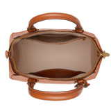 Internal product shot of the Oroton Inez Day Bag in Cognac and Shiny Soft Saffiano for Women
