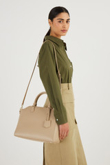Oroton Inez Day Bag in Fawn and Saffiano Leather for Women
