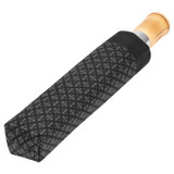 Front product shot of the Oroton Bamboo Small Umbrella in Black/Black and Pongee Fabric (Water Resistant) for Women