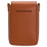 Back product shot of the Oroton Harriet Phone Crossbody in Cognac and Saffiano Leather for Women
