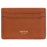 Oroton Inez Credit Card Sleeve in Cognac and Soft Saffiano Leather for Women