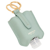 Oroton Eve Hand Sanitiser Keyring in Duck Egg and Pebble leather for Women