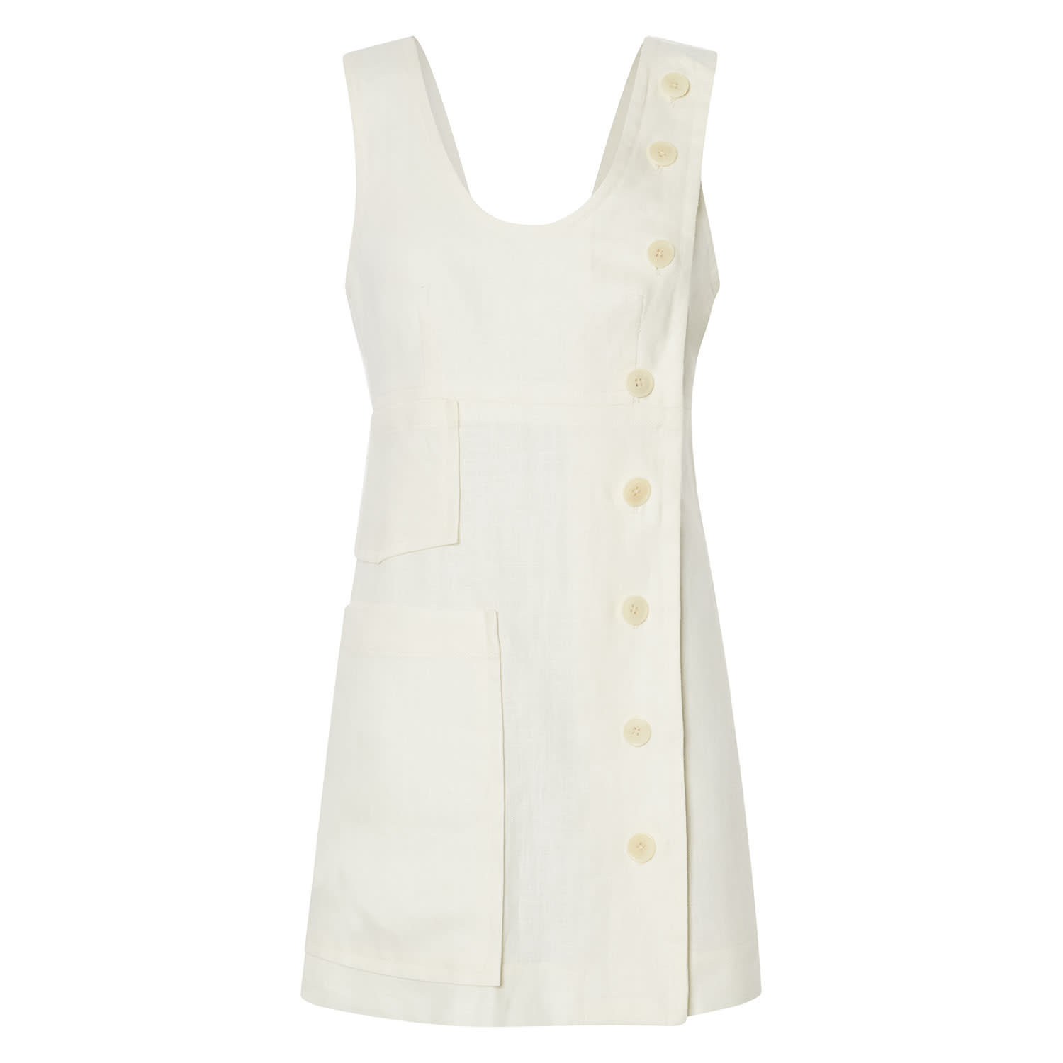 Button Up Mini Dress - Soft Cream | Oroton