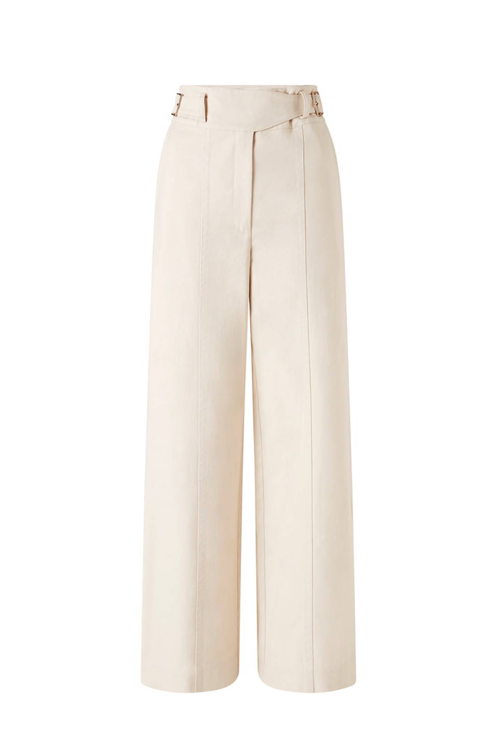 Oroton Wide Leg Pant with Buckle in Cream