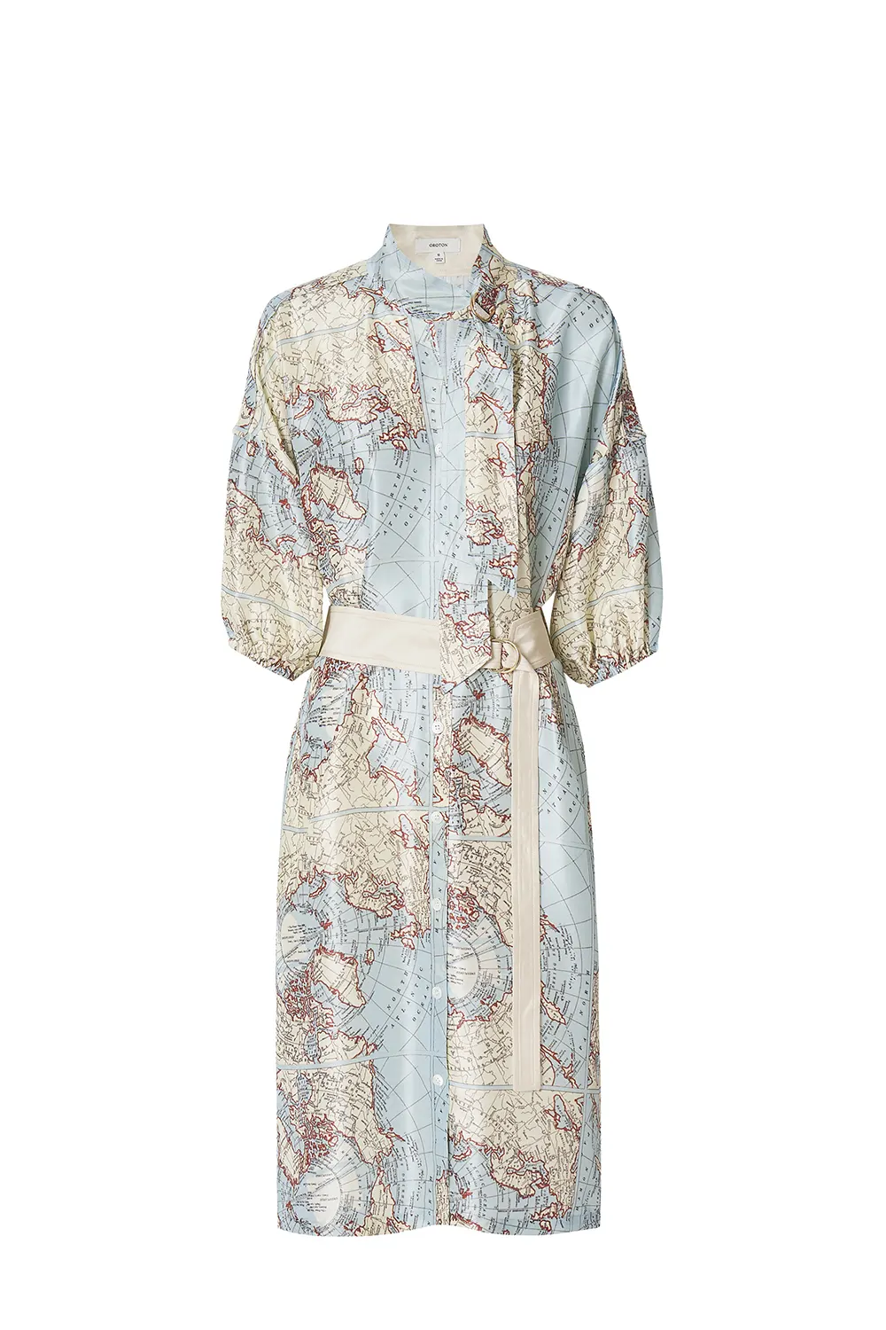 Silk Map Print Dress