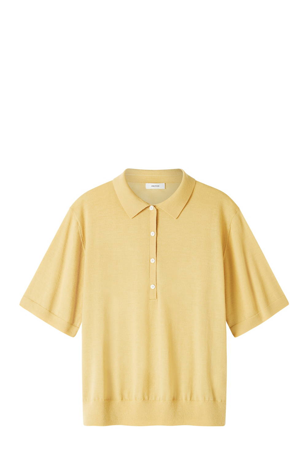 Oroton Knit Polo Shirt in Yellow Citron