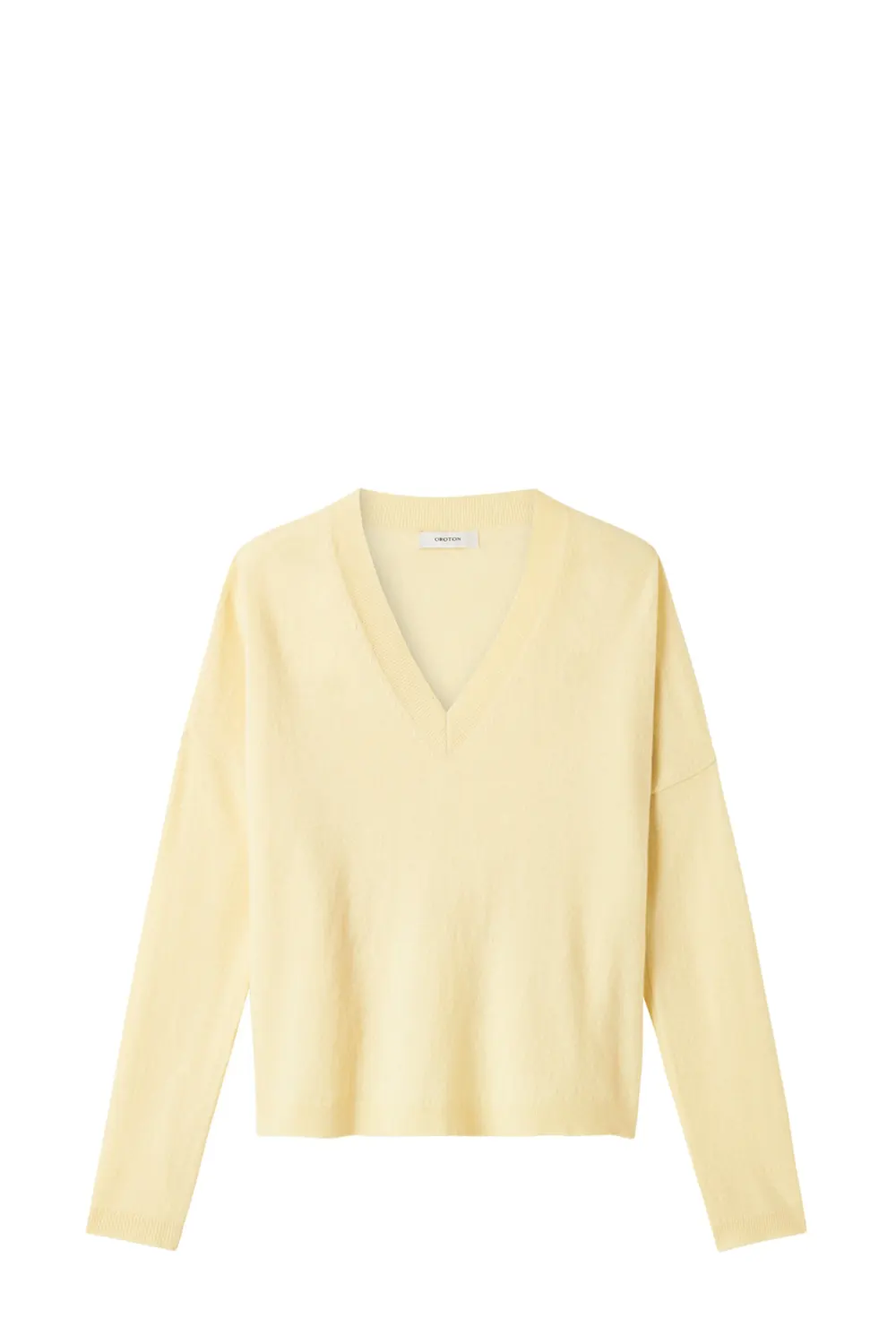 Oroton Lemon V Neck Knit Jumper Sweater Yellow