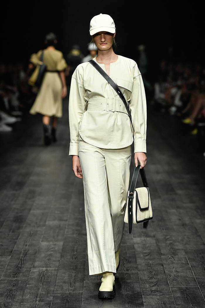 Oroton VAMFF Vogue Runway Fashion Week Cream Belted Top and Pant
