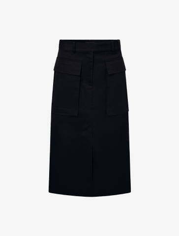 Oroton Tailored Midi Skirt Black